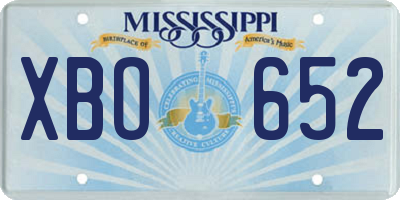 MS license plate XBO652