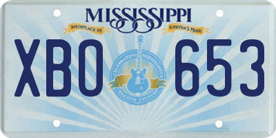 MS license plate XBO653