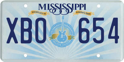 MS license plate XBO654