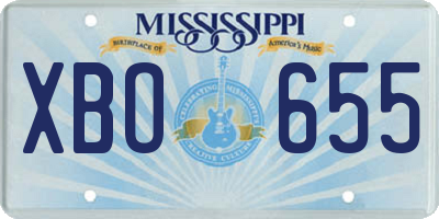 MS license plate XBO655
