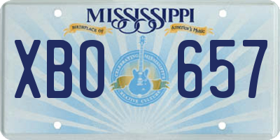 MS license plate XBO657
