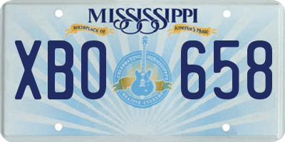 MS license plate XBO658