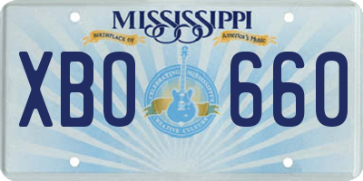 MS license plate XBO660