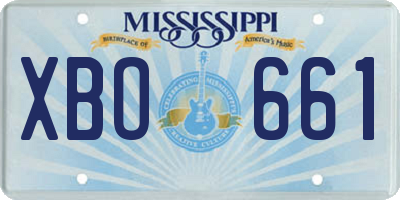 MS license plate XBO661