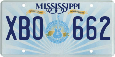 MS license plate XBO662