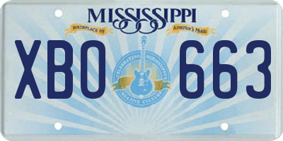 MS license plate XBO663