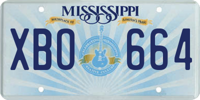 MS license plate XBO664