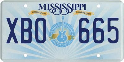 MS license plate XBO665