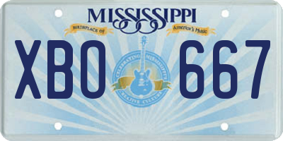 MS license plate XBO667
