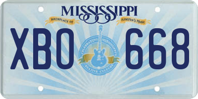 MS license plate XBO668