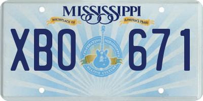 MS license plate XBO671