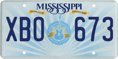 MS license plate XBO673