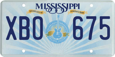 MS license plate XBO675