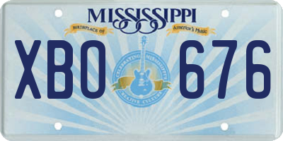MS license plate XBO676