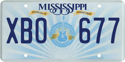 MS license plate XBO677