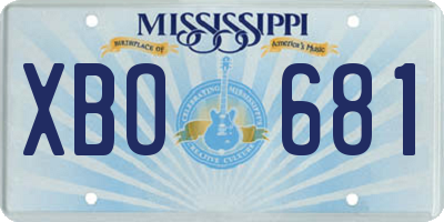 MS license plate XBO681