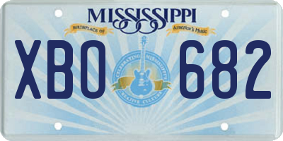 MS license plate XBO682