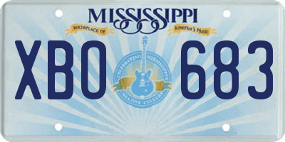 MS license plate XBO683