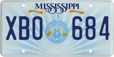 MS license plate XBO684