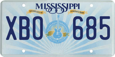 MS license plate XBO685