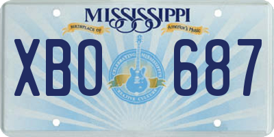 MS license plate XBO687