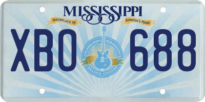 MS license plate XBO688