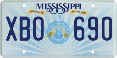 MS license plate XBO690