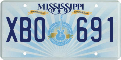 MS license plate XBO691
