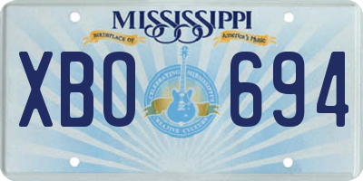 MS license plate XBO694