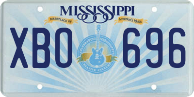 MS license plate XBO696