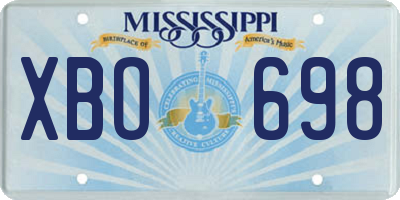 MS license plate XBO698