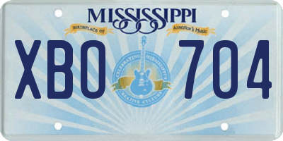 MS license plate XBO704