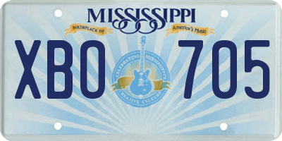 MS license plate XBO705