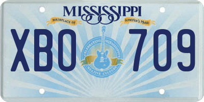 MS license plate XBO709