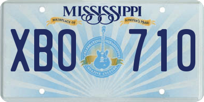 MS license plate XBO710