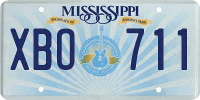 MS license plate XBO711