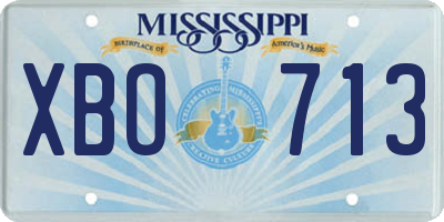 MS license plate XBO713
