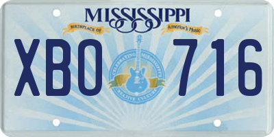 MS license plate XBO716