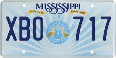 MS license plate XBO717