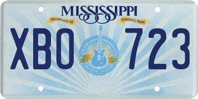 MS license plate XBO723