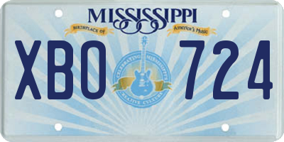 MS license plate XBO724