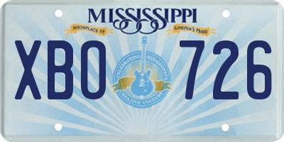 MS license plate XBO726