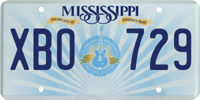 MS license plate XBO729