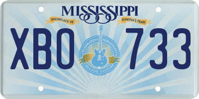 MS license plate XBO733