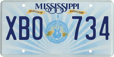 MS license plate XBO734