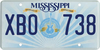 MS license plate XBO738