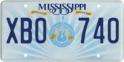 MS license plate XBO740