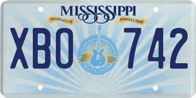 MS license plate XBO742