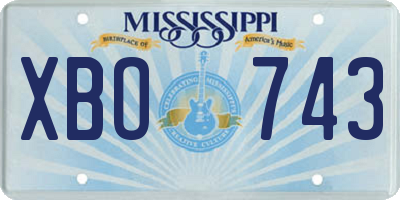 MS license plate XBO743