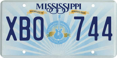 MS license plate XBO744